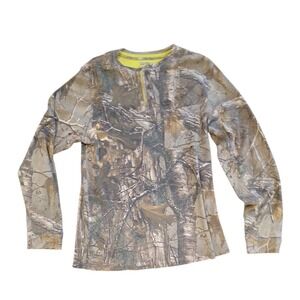 Realtree Camo Long Sleeve Henley Thermal Shirt‎ Men's Size Medium
